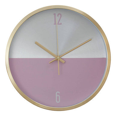 Elko Silver Gold And Pink Finish Wall Clock