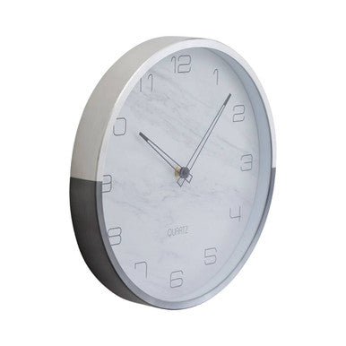 Elko Wall Clock With Silver And Grey Frame