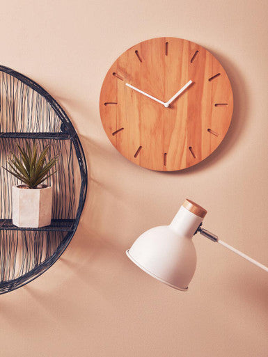 Vitus Natural Finish Oak Wood Wall Clock