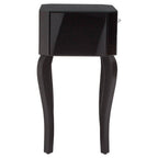 Orchid 1 Drawer Black Mirrored Glass Side Table