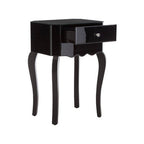 Orchid 1 Drawer Black Mirrored Glass Side Table