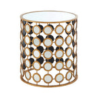 Zariah Gold Finish Mirror Side Table