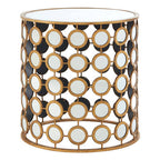 Zariah Gold Finish Mirror Side Table
