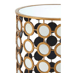 Zariah Gold Finish Mirror Side Table