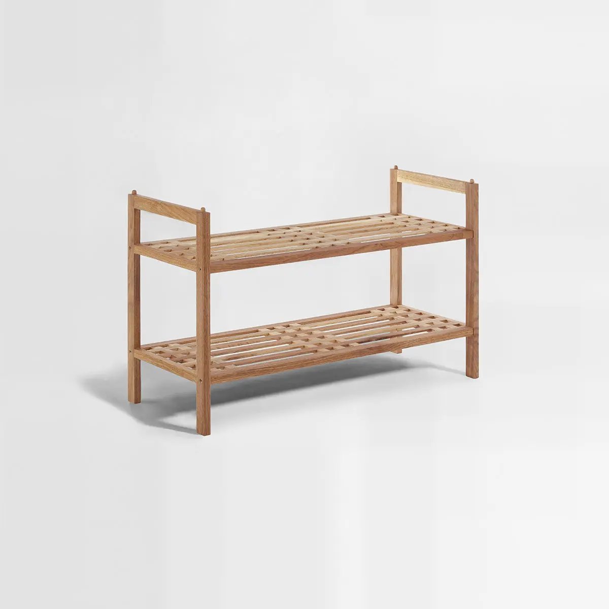 Arla 2 Tier Stackable Walnut Wood Shoe R Orsina