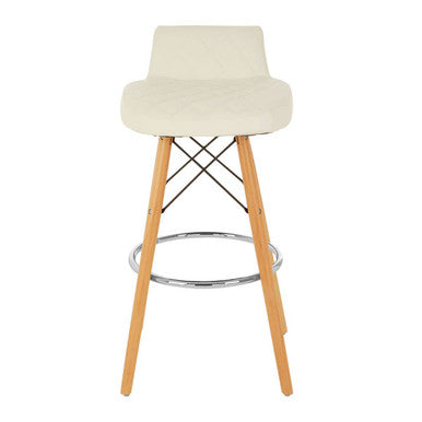 Stockholm White Leather Effect Seat Bar Stool