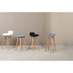 Stockholm White Leather Effect Seat Bar Stool