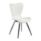 Stockholm Modern Dining Chair - White PP Chrome Legs Dining Furniture