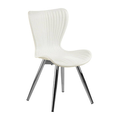 Stockholm Modern Dining Chair - White PP Chrome Legs Dining Furniture