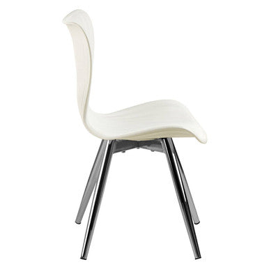 Stockholm Modern Dining Chair - White PP Chrome Legs Dining Furniture