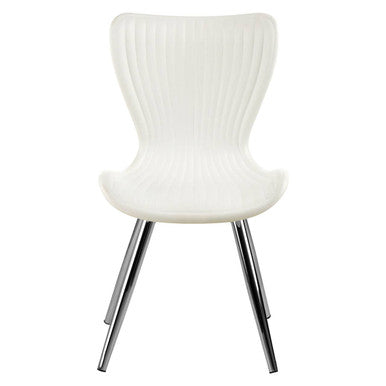 Stockholm Modern Dining Chair - White PP Chrome Legs Dining Furniture