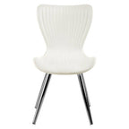 Stockholm Modern Dining Chair - White PP Chrome Legs Dining Furniture