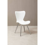Stockholm Modern Dining Chair - White PP Chrome Legs Dining Furniture