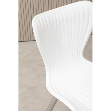 Stockholm Modern Dining Chair - White PP Chrome Legs Dining Furniture