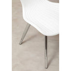 Stockholm Modern Dining Chair - White PP Chrome Legs Dining Furniture