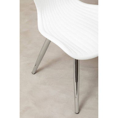 Stockholm Modern Dining Chair - White PP Chrome Legs Dining Furniture