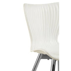 Stockholm Modern Dining Chair - White PP Chrome Legs Dining Furniture