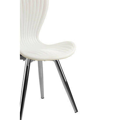 Stockholm Modern Dining Chair - White PP Chrome Legs Dining Furniture