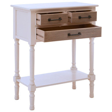 Heritage 3 Drawers Pearl White Console Table
