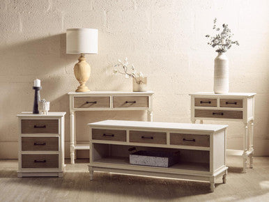 Heritage 3 Drawers Pearl White Console Table