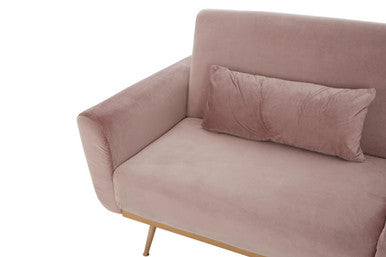 Hatton Pink Velvet Sofa Bed