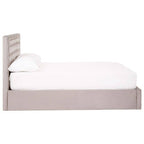 Hannah Grey Velvet Ottoman Bed Double