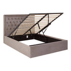 Hannah Grey Velvet Ottoman Bed Double