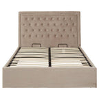 Hannah Mink Velvet Ottoman Double Bed