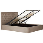 Hannah Mink Velvet Ottoman King Bed