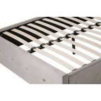Edison Grey Velvet Ottoman Double Bed