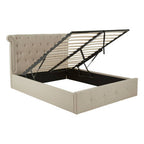 Edison Beige Double Ottoman Bed