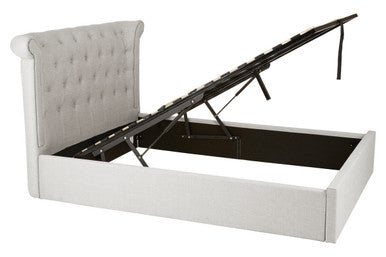 Edison Light Grey Ottoman Double Bed