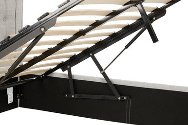 Edison Light Grey Ottoman Double Bed