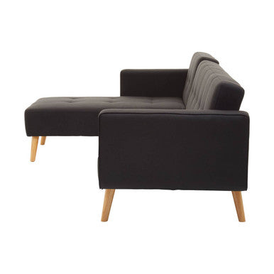 Hansa Hagen Black Large Corner Sofa Bed