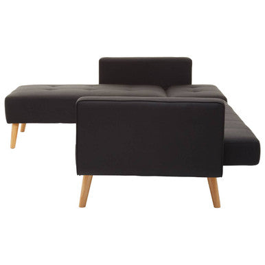 Hansa Hagen Black Large Corner Sofa Bed
