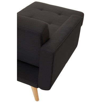 Hansa Hagen Black Large Corner Sofa Bed