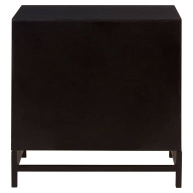 Lombok Black 2 Drawer Bedside Table