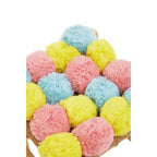 West Village Pink Blue And Yellow Pom Pom Stool