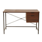 Bradbury Dark Walnut Veneer Desk With Drawers