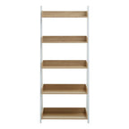 Bradbury Five Tier Natural Oak Ladder Shelf Unit