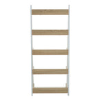 Bradbury Five Tier Natural Oak Ladder Shelf Unit