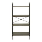 Bradbury Four Tier Dark Oak Veneer Ladder Shelf Unit