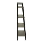 Bradbury Four Tier Dark Oak Veneer Ladder Shelf Unit