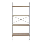 Bradbury Four Tier Natural Oak Veneer Ladder Shelf Unit