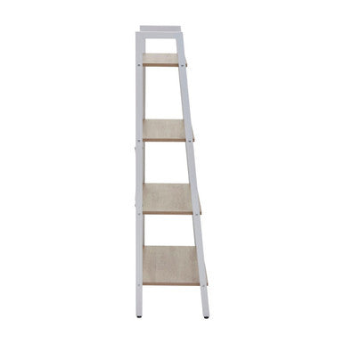Bradbury Four Tier Natural Oak Veneer Ladder Shelf Unit