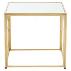 Farran Gold Finish Side Table With Mirror Top