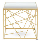 Farran Gold Finish Side Table With Mirror Top