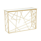 Farran Gold Finish Console Table With Mirror Top