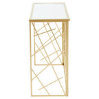 Farran Gold Finish Console Table With Mirror Top
