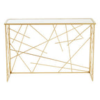 Farran Gold Finish Console Table With Mirror Top
